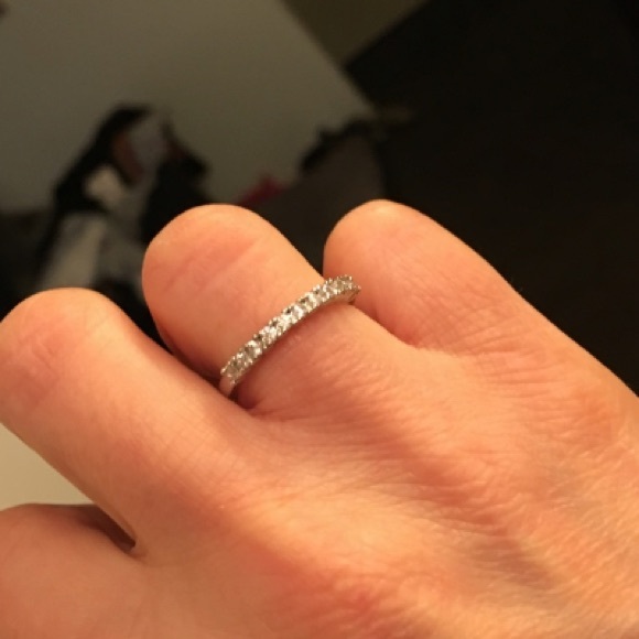 Delicate S925 Sterling Silver Wedding Band sz4 - Picture 5 of 6